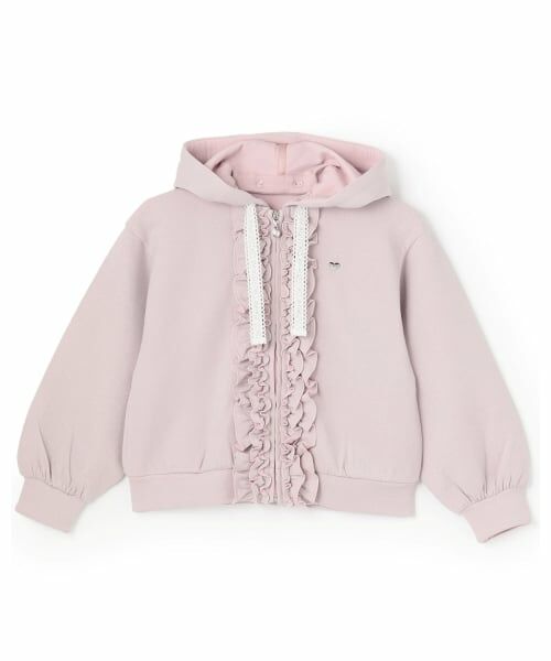 mezzo piano / メゾピアノ パーカー | ラメダンボール　フリルZIPパーカ | 詳細11