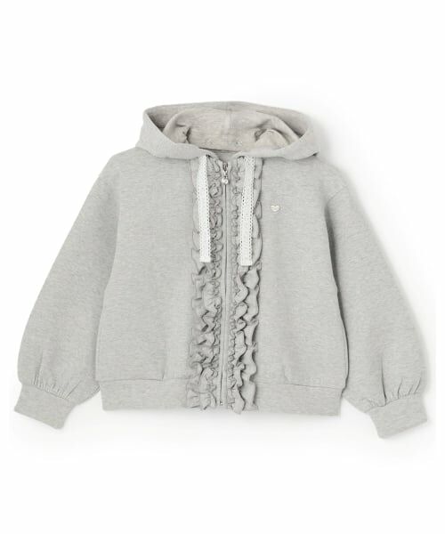 mezzo piano / メゾピアノ パーカー | ラメダンボール　フリルZIPパーカ | 詳細12