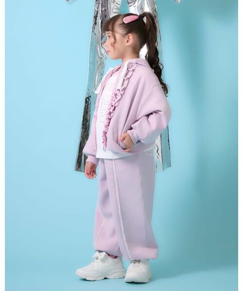 mezzo piano / メゾピアノ パーカー | ラメダンボール　フリルZIPパーカ | 詳細15