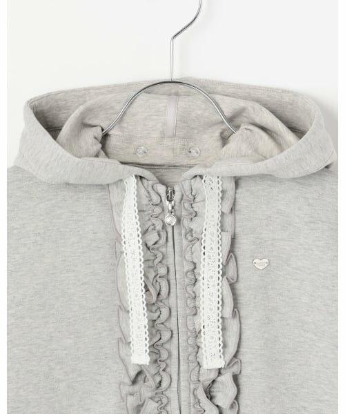 mezzo piano / メゾピアノ パーカー | ラメダンボール　フリルZIPパーカ | 詳細2