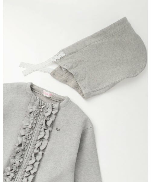 mezzo piano / メゾピアノ パーカー | ラメダンボール　フリルZIPパーカ | 詳細3