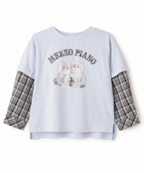 mezzo piano / メゾピアノ Tシャツ | 袖取り外し2wayＴシャツ（ブルー）