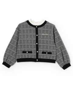 mezzo piano / メゾピアノ Tシャツ | カットジャガードチェック　レイヤード風プルオーバー