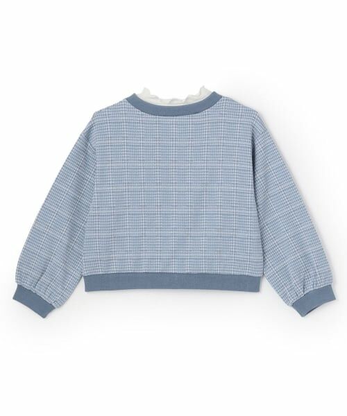 mezzo piano / メゾピアノ Tシャツ | カットジャガードチェック　レイヤード風プルオーバー | 詳細1