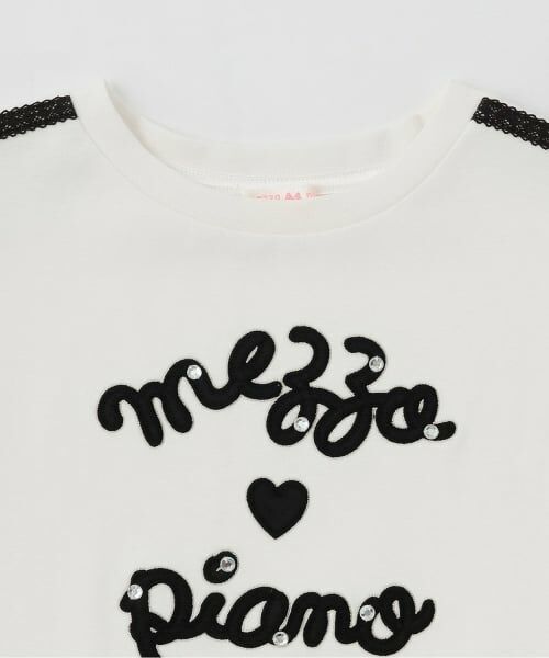mezzo piano / メゾピアノ Tシャツ | 袖ラインレースロゴ　長袖Tシャツ | 詳細2