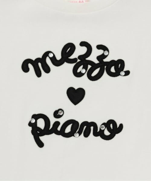 mezzo piano / メゾピアノ Tシャツ | 袖ラインレースロゴ　長袖Tシャツ | 詳細3