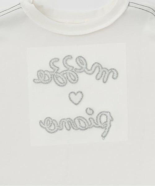 mezzo piano / メゾピアノ Tシャツ | 袖ラインレースロゴ　長袖Tシャツ | 詳細4