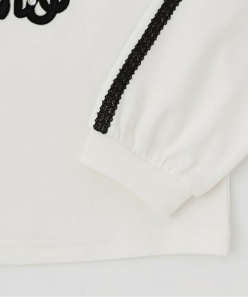 mezzo piano / メゾピアノ Tシャツ | 袖ラインレースロゴ　長袖Tシャツ | 詳細5
