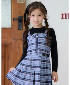 mezzo piano / メゾピアノ キャミソール・チューブトップ | チェックビスチェ＆長袖Tシャツセット