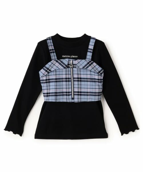 mezzo piano / メゾピアノ キャミソール・チューブトップ | チェックビスチェ＆長袖Tシャツセット | 詳細12