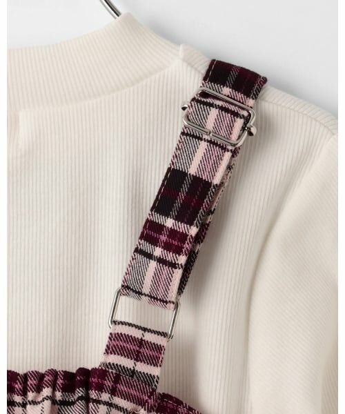 mezzo piano / メゾピアノ キャミソール・チューブトップ | チェックビスチェ＆長袖Tシャツセット | 詳細8