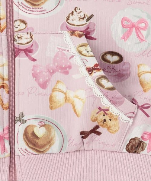 mezzo piano / メゾピアノ パーカー | カフェ柄ZIPパーカ | 詳細3