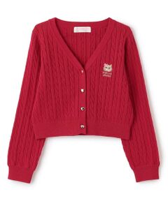 mezzo piano / メゾピアノ カーディガン・ボレロ | ハートボタン　ケーブルニットカーディガン