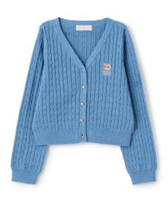 mezzo piano / メゾピアノ カーディガン・ボレロ | ハートボタン　ケーブルニットカーディガン