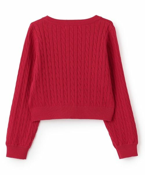 mezzo piano / メゾピアノ カーディガン・ボレロ | ハートボタン　ケーブルニットカーディガン | 詳細1