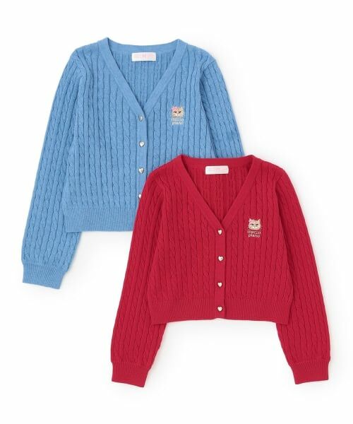 mezzo piano / メゾピアノ カーディガン・ボレロ | ハートボタン　ケーブルニットカーディガン | 詳細6