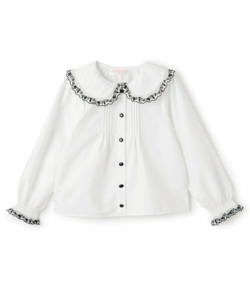 mezzo piano / メゾピアノ シャツ・ブラウス | 音符レースブラウス（黒）