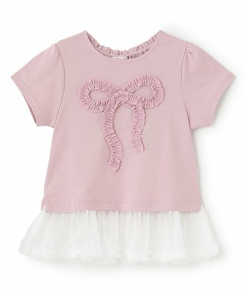 mezzo piano / メゾピアノ Tシャツ | フリルリボン　ペプラム半袖Tシャツ | 詳細10