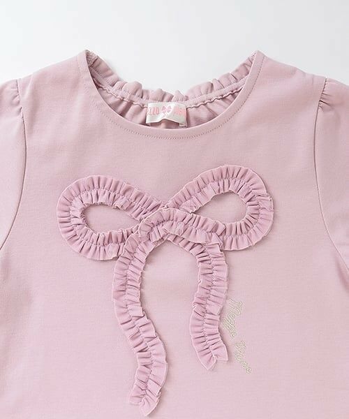 mezzo piano / メゾピアノ Tシャツ | フリルリボン　ペプラム半袖Tシャツ | 詳細2