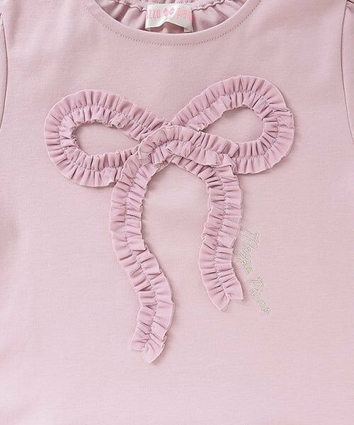 mezzo piano / メゾピアノ Tシャツ | フリルリボン　ペプラム半袖Tシャツ | 詳細3