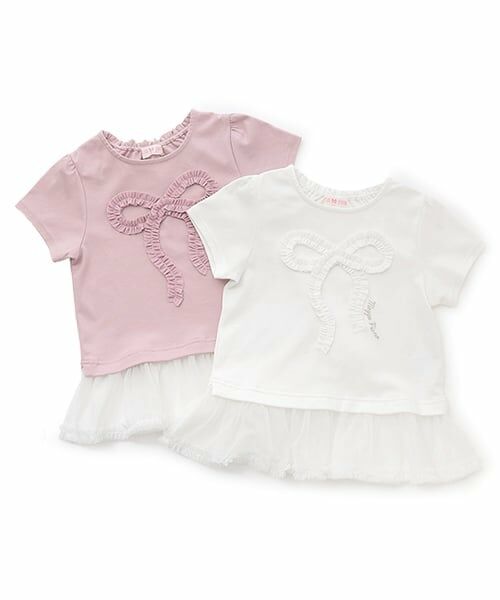 mezzo piano / メゾピアノ Tシャツ | フリルリボン　ペプラム半袖Tシャツ | 詳細8