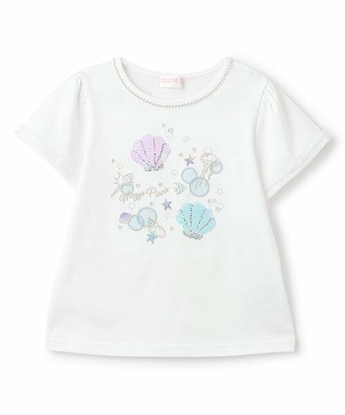 mezzo piano / メゾピアノ Tシャツ | シェルスパンコール　半袖Tシャツ | 詳細9