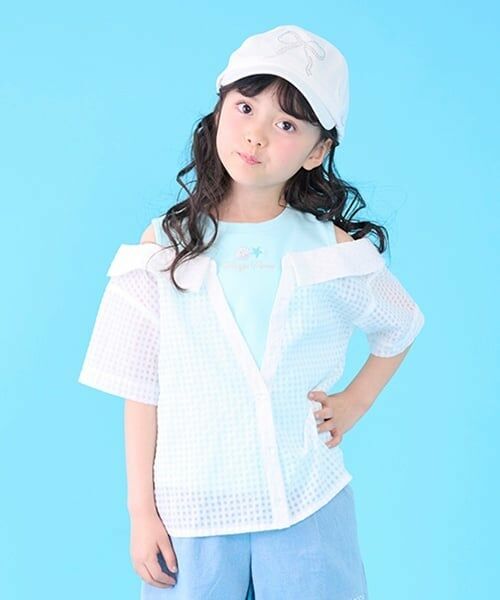 mezzo piano / メゾピアノ シャツ・ブラウス | シアードッキングシャツ（オフ ホワイト）