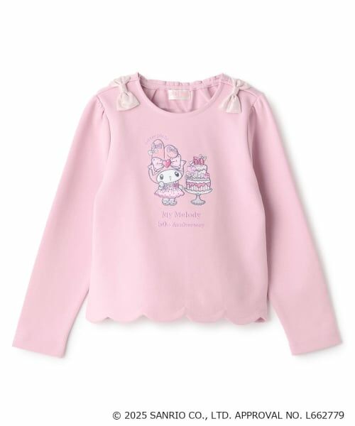 mezzo piano / メゾピアノ スウェット | 【マイメロディ・クロミ】裾スカラップ　トレーナー（ピンク）