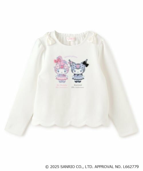 mezzo piano / メゾピアノ スウェット | 【マイメロディ/クロミ】【WEB限定】裾スカラップトレーナー（オフ ホワイト）