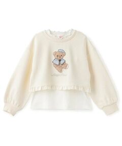 mezzo piano / メゾピアノ スウェット | ★くま短丈トレーナー＆半袖Tシャツセット