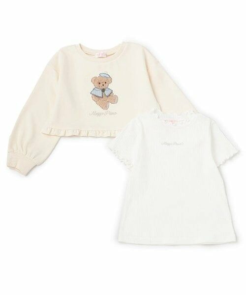 mezzo piano / メゾピアノ スウェット | ★くま短丈トレーナー＆半袖Tシャツセット | 詳細2