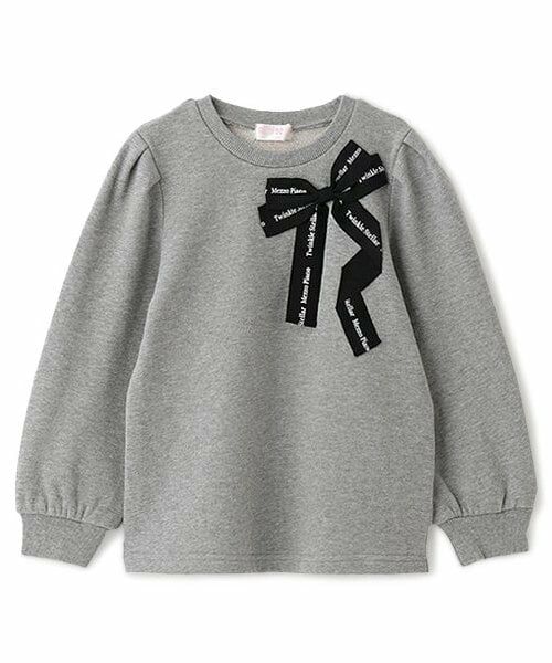 mezzo piano / メゾピアノ スウェット | ★ロゴリボン　トレーナー（グレー）