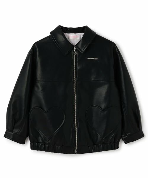 mezzo piano / メゾピアノ ブルゾン | オーバーサイズ　合皮ブルゾン（黒）