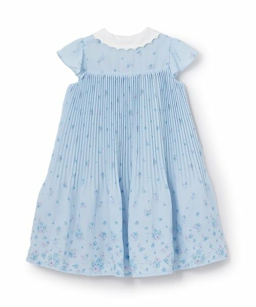 mezzo piano / メゾピアノ ミニ丈・ひざ丈ワンピース | 衿つき　花柄プリーツワンピース | 詳細1