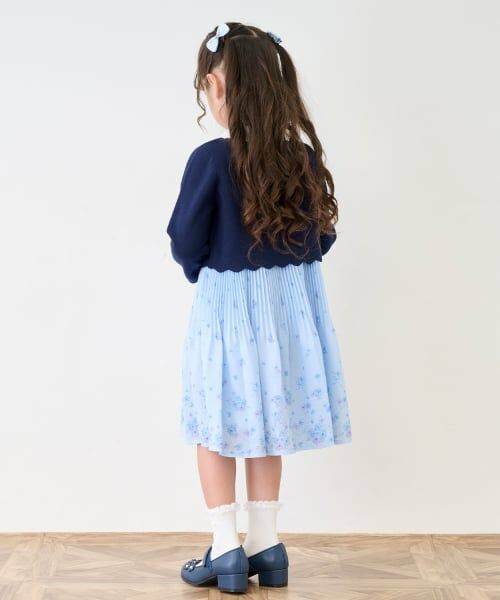 mezzo piano / メゾピアノ ミニ丈・ひざ丈ワンピース | 衿つき　花柄プリーツワンピース | 詳細13