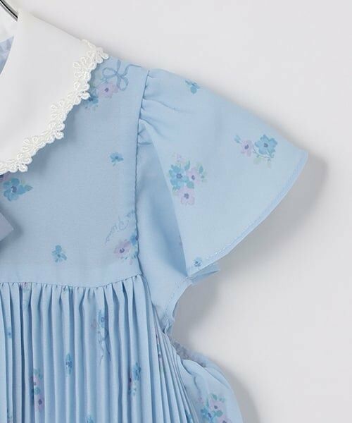 mezzo piano / メゾピアノ ミニ丈・ひざ丈ワンピース | 衿つき　花柄プリーツワンピース | 詳細3