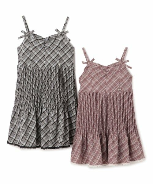 mezzo piano / メゾピアノ ミニ丈・ひざ丈ワンピース | チェックプリーツ　キャミワンピース | 詳細9