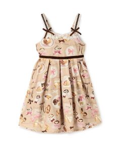 mezzo piano / メゾピアノ ミニ丈・ひざ丈ワンピース | カフェ柄　キャミワンピース