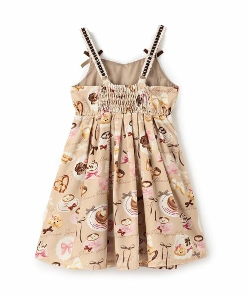 mezzo piano / メゾピアノ ミニ丈・ひざ丈ワンピース | カフェ柄　キャミワンピース | 詳細1