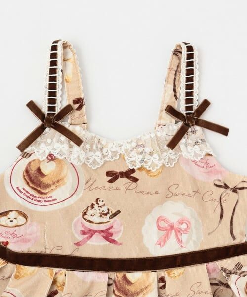 mezzo piano / メゾピアノ ミニ丈・ひざ丈ワンピース | カフェ柄　キャミワンピース | 詳細2