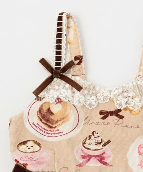 mezzo piano / メゾピアノ ミニ丈・ひざ丈ワンピース | カフェ柄　キャミワンピース | 詳細3