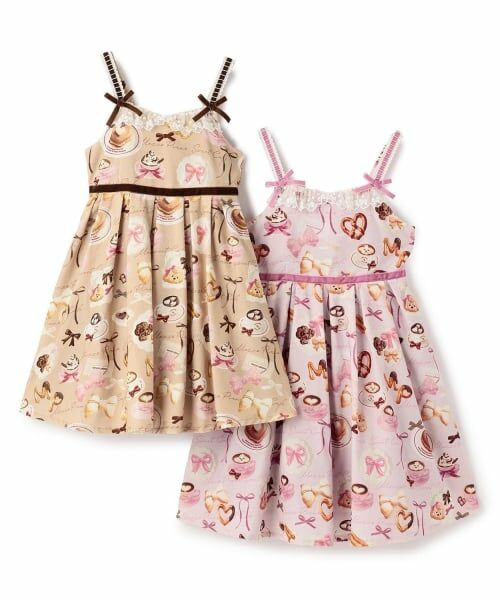 mezzo piano / メゾピアノ ミニ丈・ひざ丈ワンピース | カフェ柄　キャミワンピース | 詳細9