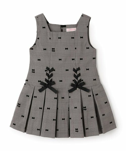 mezzo piano / メゾピアノ ミニ丈・ひざ丈ワンピース | リボンフロッキー×チェック　ジャンパースカート | 詳細11