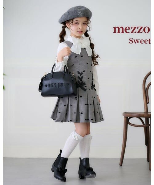 mezzo piano / メゾピアノ ミニ丈・ひざ丈ワンピース | リボンフロッキー×チェック　ジャンパースカート | 詳細13