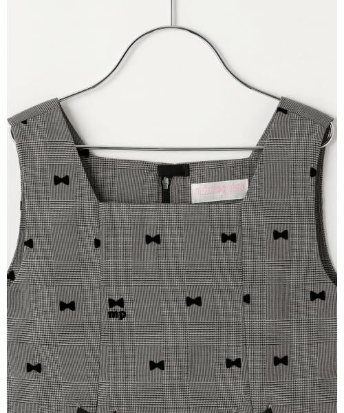 mezzo piano / メゾピアノ ミニ丈・ひざ丈ワンピース | リボンフロッキー×チェック　ジャンパースカート | 詳細2