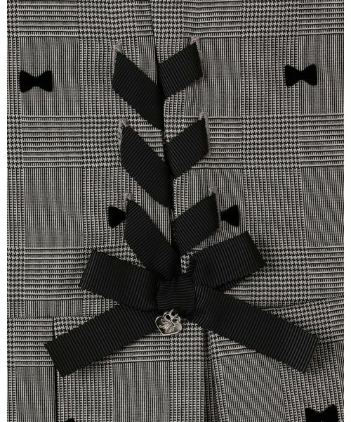 mezzo piano / メゾピアノ ミニ丈・ひざ丈ワンピース | リボンフロッキー×チェック　ジャンパースカート | 詳細4