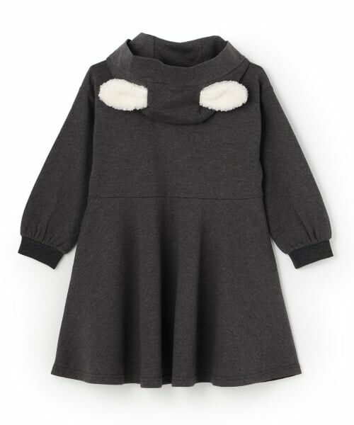 mezzo piano / メゾピアノ ミニ丈・ひざ丈ワンピース | プードルチャームつき　パーカワンピース | 詳細1