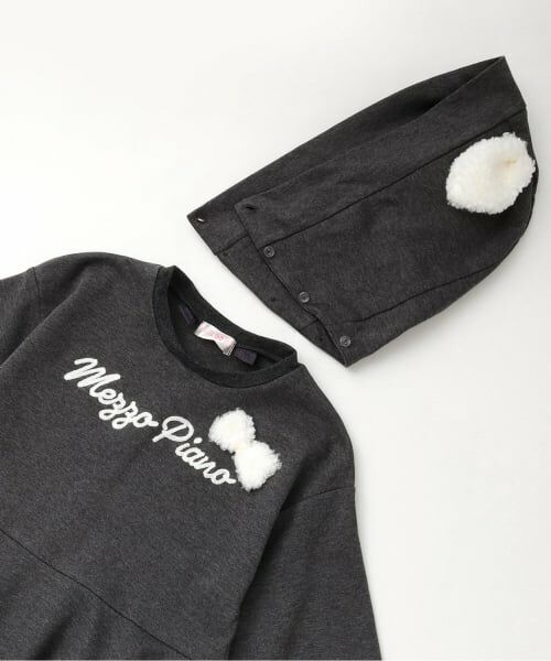 mezzo piano / メゾピアノ ミニ丈・ひざ丈ワンピース | プードルチャームつき　パーカワンピース | 詳細3