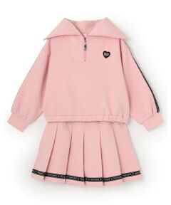 mezzo piano / メゾピアノ スウェット | セーラーハーフZIP　ロゴラインスカパン　セット