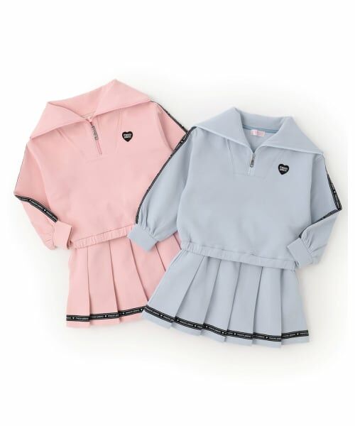 mezzo piano / メゾピアノ スウェット | セーラーハーフZIP　ロゴラインスカパン　セット | 詳細13